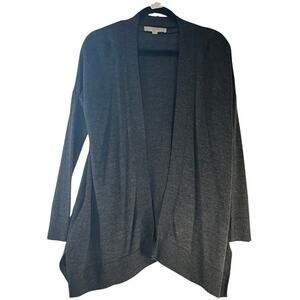 LOFT Charcoal Gray Lightweight Open Front Cardigan Sweater Size XS